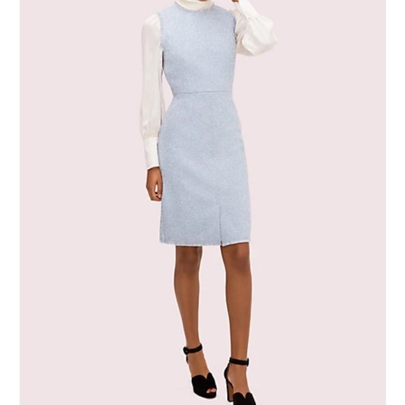 kate spade Dresses & Skirts - KATE SPADE Silver Tinsel Tweed Sleeveless Dress Women’s Size 6 (Small) NEW